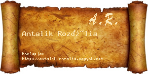 Antalik Rozália névjegykártya